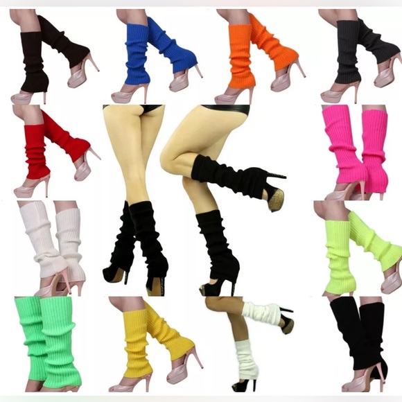 LEG WARMERS Knitted Women's Costume Neon Fluro
Dance Party Knit Sexy 80's Yoga - Picture 10 of 10